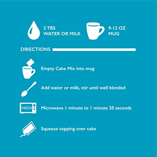 Betty Crocker Mug Treats Rainbow Chip Cake Mix with Frosting, 4 Servings, 13.9 oz. (Pack of 6)