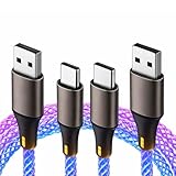 【Éclairage RGB】Le câble USB C lumineux RGB 1M dispose d’un éclairage LED USB dynamique et doux qui change de couleur, il apporte un style moderne et permet de retrouver facilement le câble dans l’obscurité, sans agresser les yeux ni déranger le repos, idéal pour la voiture, la chambre ou l’espace de jeu en tant qu’éclairage d’ambiance discret et pratique.