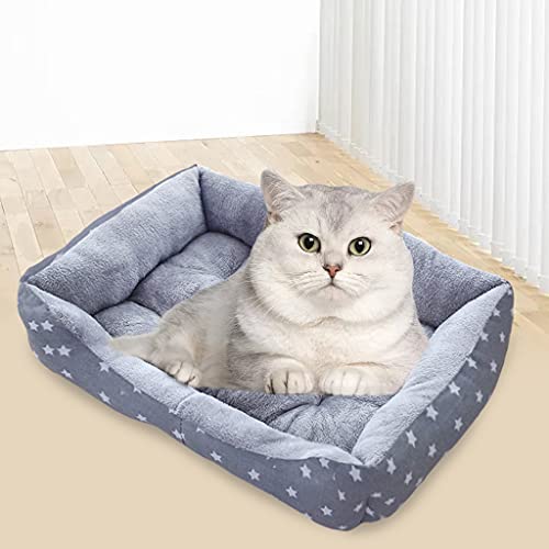 Baoblaze -Hundebetten Weiche Haustierbettwäsche Winter Warmes Schlafbett Hausnest für kleine mittelgroße Hunde Katze, Grauer Stern L