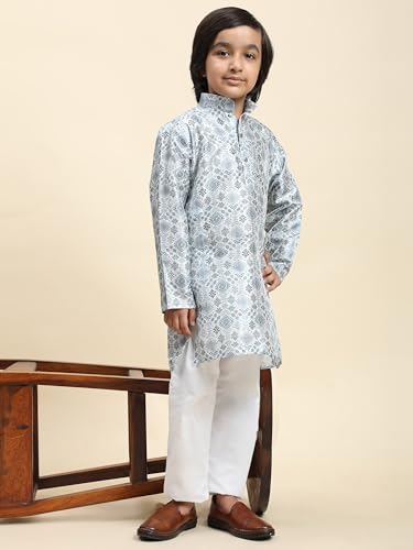 Image of Pro-Ethic Style Developer Boys Silk Kurta Pajama For Kid's Boys Ethnic Wear | Jacquard Silk Kurta Pajama (S-236)