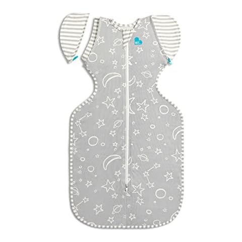 Love To Dream 50/50 Bamboo Transition Swaddle | 1.0 TOG Arms UP Wearable Blanket for Better Sleep for Your Baby | Large 8.5kg-11kg | Moon & Stars Cover