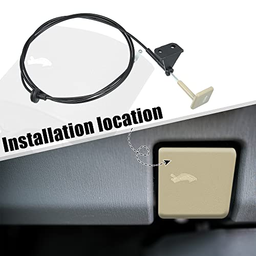 X Autohaux 74130Snaa01 Front Hood Latch Lock Release Cable Black Wire Replace For Honda Civic 2006-2011 Beige #TOP5