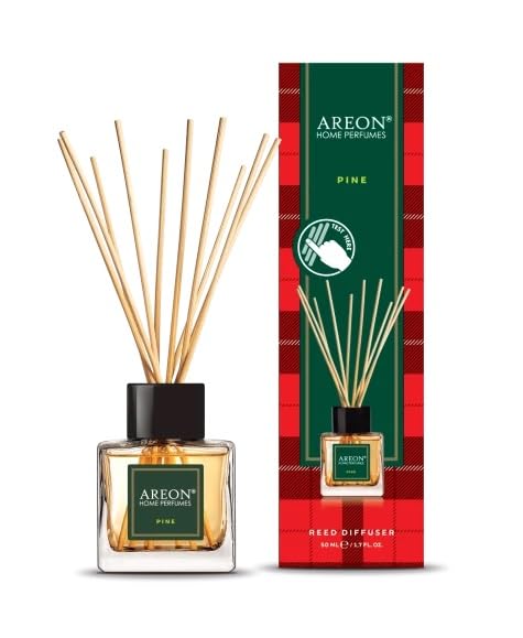 Areon Home Luxury Perfume Reed Diffuser + 10 Rattan Reeds, Pine 50 ml