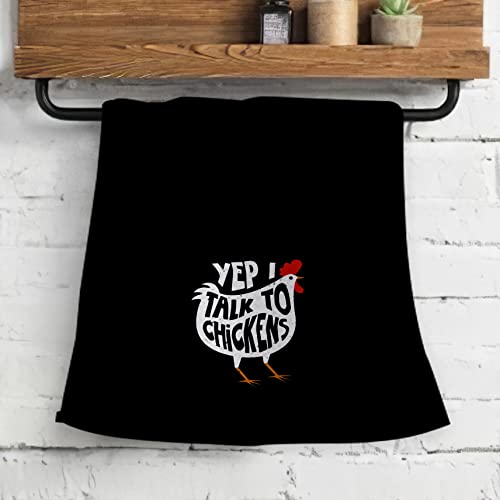 Ohsul Yep I Talk To Chickens Highly Absorbent Kitchen Towels Dish Towels Dish Cloth,Funny Chicken Hand Towels Tea Towel For Bathroom Kitchen Decor,Chicken Lovers Farm Women Girls Gifts #TOP1