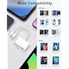 SD Card Reader for iPhone, iPad, Samsung, Memory SD Card Reader USB C&Lightning Dual Port Micro SD Card Reader with USB Camera Adapter Plug and Play Trail Game Camera Card Viewer Supports SD/TF Card