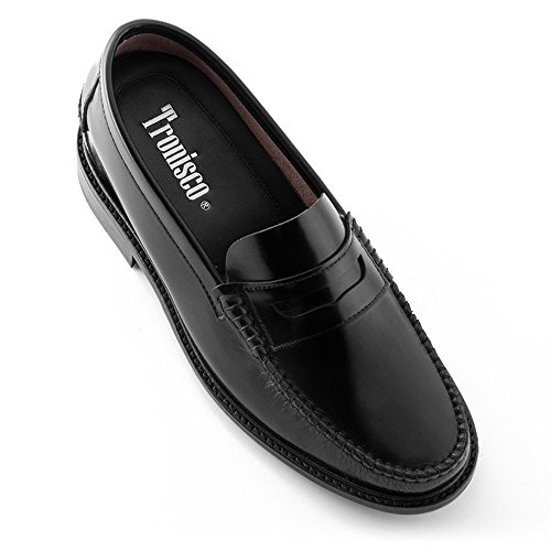 Zapatos de Hombre con Alzas Que Aumentan Altura hasta 7 cm. Fabricados en Piel. Modelo Arosa Negro 42