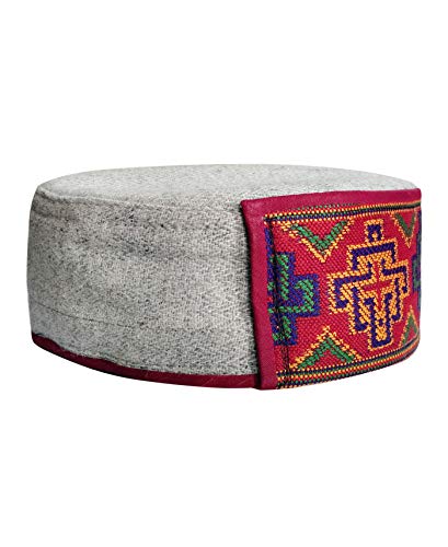 Image of Vastraa Fusion Himachali Topi for Men | Nepali Headwear | Traditional Kullu Cap | Pahadi Topi | Kashmiri Hat | Wool Handcrafted Ethnic Wear