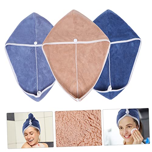 Balacoo 3 Pçs Toalha De Cabelo Seco Touca De Banho De Microfibra Toalha Para Cabelo Toalha De Secage