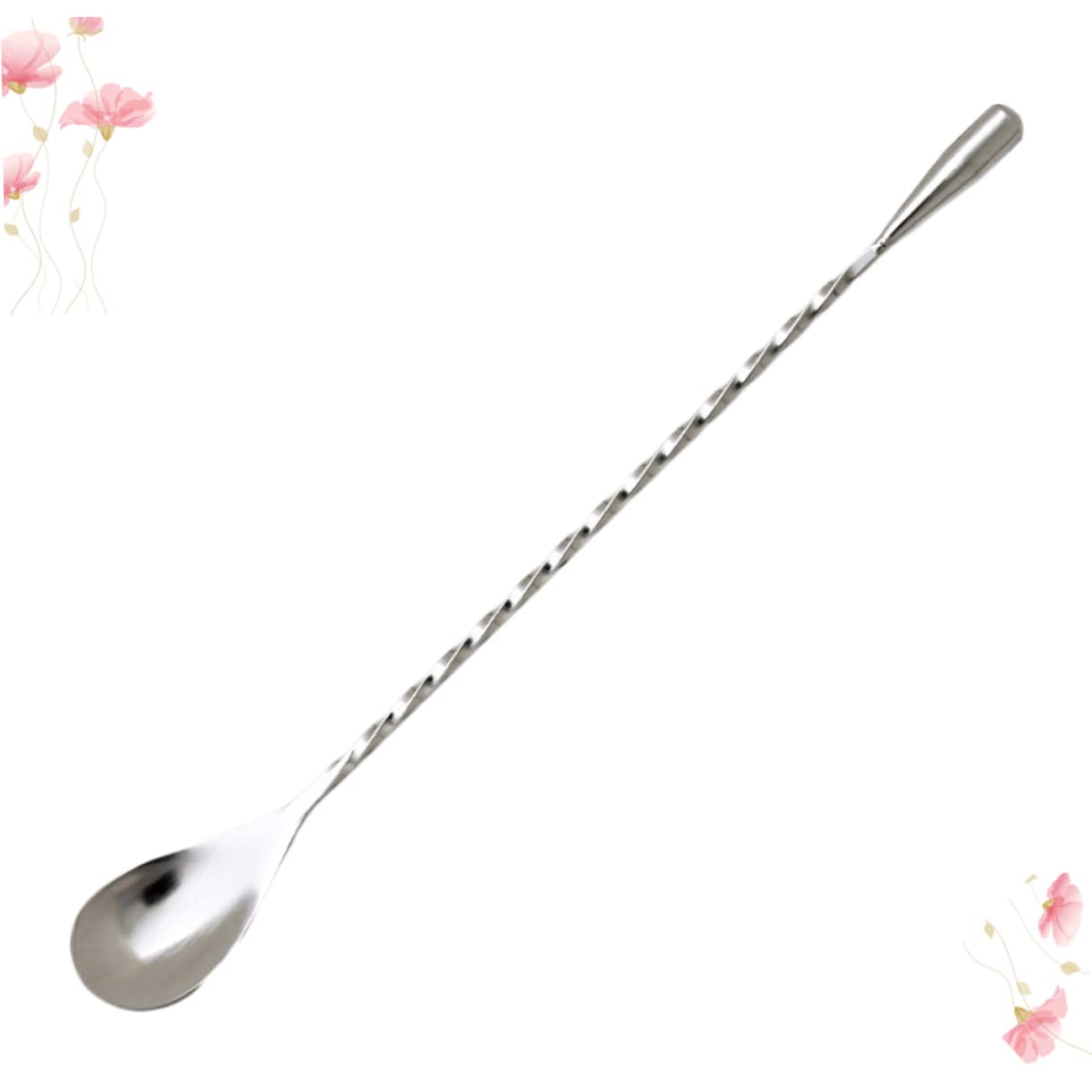Alipis 9 Piezas Barra Espiral Cucharas Mezcladoras Para Beber Cuchara De Coctelería Cuchara Giratoria Cucharas De Plata Palillos Tiki Cuchara Para Varita Mezcladora De
