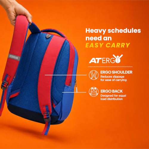 Image of American Tourister Nexa Style 03 | 32 L Backpack | 3 Compartments | School & College Bag for Men & Women | Blue /Red | 1 Yr Global Warranty