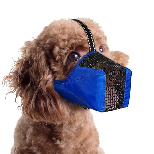 Image of Dog Muzzle, Adjustable Soft Mesh Muzzle Anti-Biting, Chewing, Scavenging