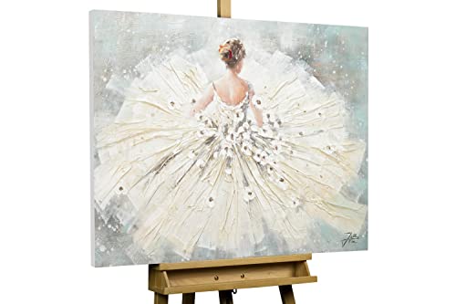 Kunstloft Cuadro en acrílico 'Bailarina en Las Nubes' 100x75cm Pintado a Mano sobre Lienzo