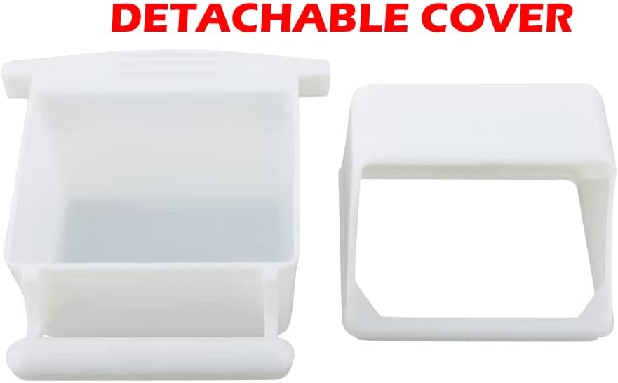 Miniatura 2 de Lote de 4 tazas alimentadoras de agua de semillas de plástico blanco para jaula de pájaros