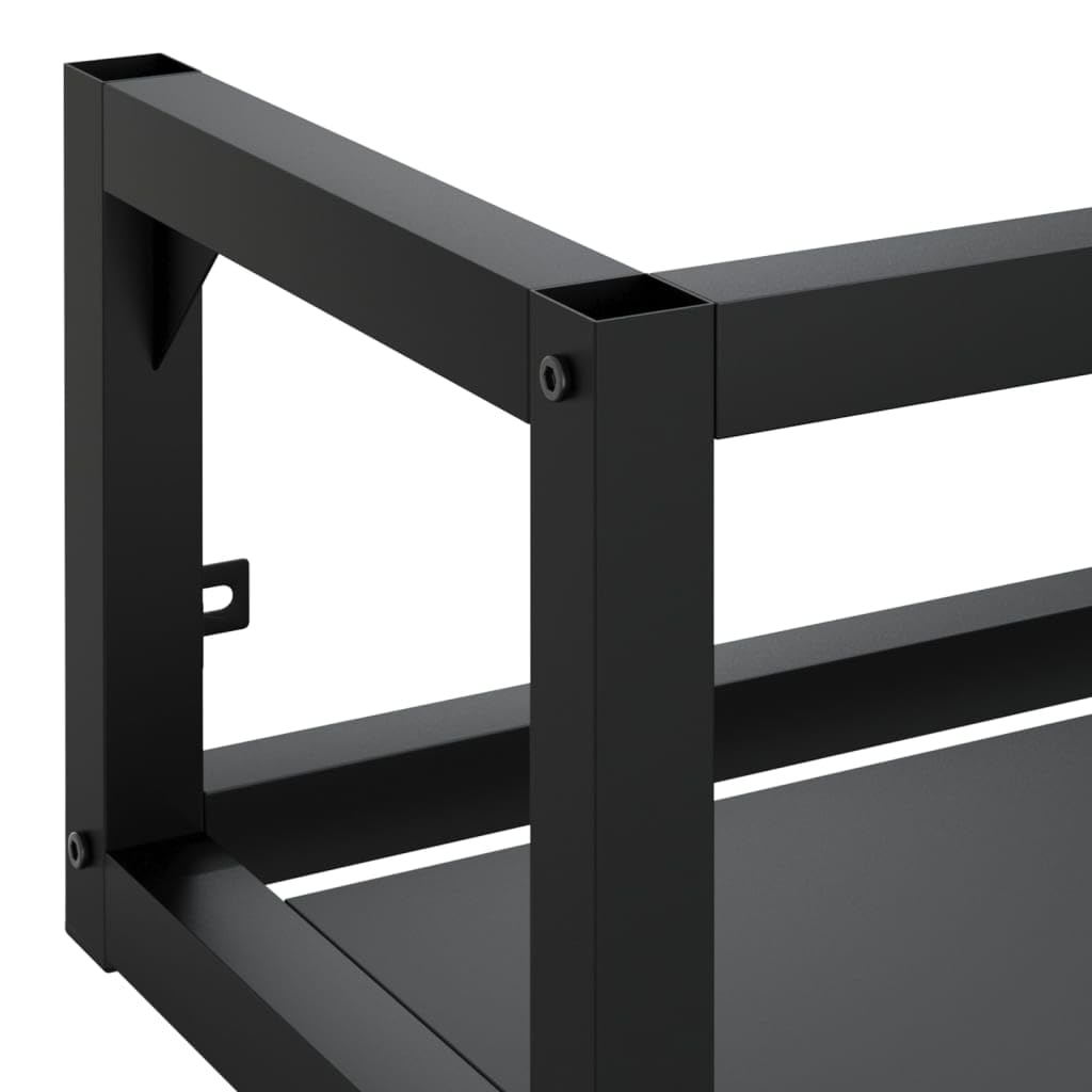 vidaXL Struttura per Lavabo a Parete Nera 40x38x31 cm in Ferro