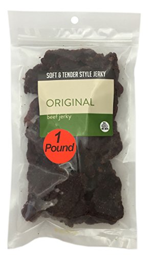 Original Soft and Tender Style Bulk Beef Jerky - 1 POUND BEEF JERKY BAG - High Protein Jerky - Healthy Lean Meat Snack - Try Our Best Tasting Soft Beef Jerky - 16 oz.