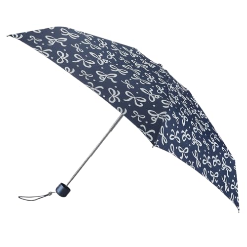 Image of totes XTRA Strong Mini Navy With Cream Bows Print Umbrella