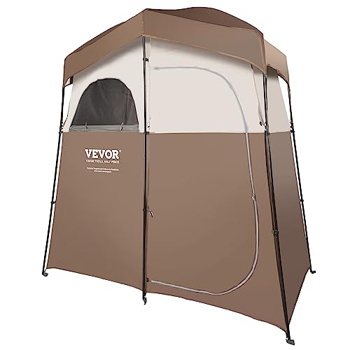 VEVOR Tienda de Campaña con Ducha, 210,8 x 106,7 x 210,8 cm, Cabina de Ducha Portátil para Exteriores, con Parte Superior Extraíble, Bolsillos, Cuerda para Colgar, Tendedero, Vestuario para Inodoro