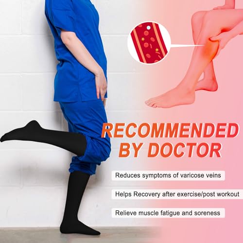 Image of Iseasoo 4 Pairs Compression Socks for Women Circulation-Best Support for Nurses,Running,Athletic,Travel