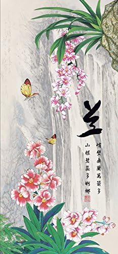 Miniatura 4 de Grace Art Rollo de pared asiático, juego de 4, flor de ciruelo, orquídea, bambú y crisantemo