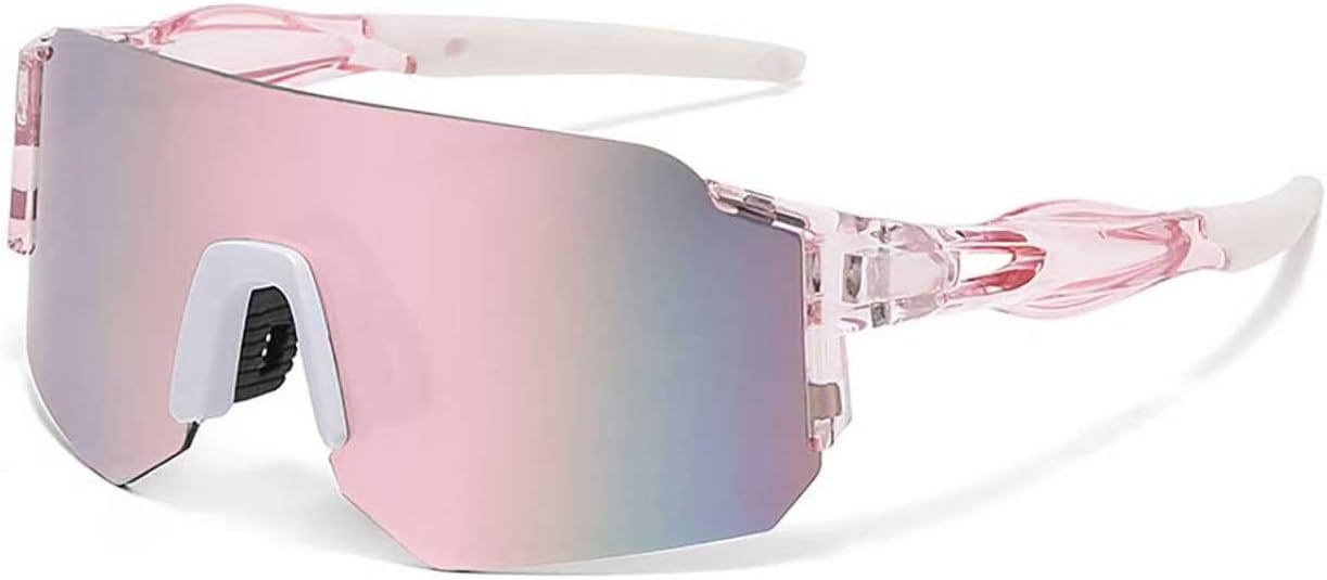 PROUDDEMON Sports Sunglasses for Men Women, Mirrored Cycling Running Baseball Golf Lightweight Shield Sunglasses UV400