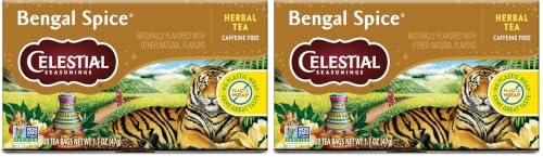 Celestial Seasonings Bengal Spice Herbal Tea, 20 Tea Bags Box (Pack of 2)