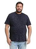 TOM TAILOR Herren 1049391 Plussize Plus Size-T-Shirt in Melange-Optik mit Brusttasche, 38719-Navy Red Multi Inject, XXL