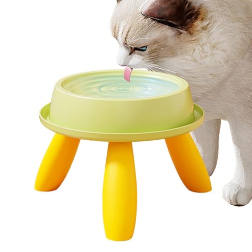Erhöhte Katzennäpfe | Schnurrhaarfreundlicher Wasser- Futterspender, kippsicher, rutschfest, erhöht | für Müdigkeit, Kätzchen, Welpen, Hunde, drinnen und draußen, Reisen, Zuhause, tägliche W