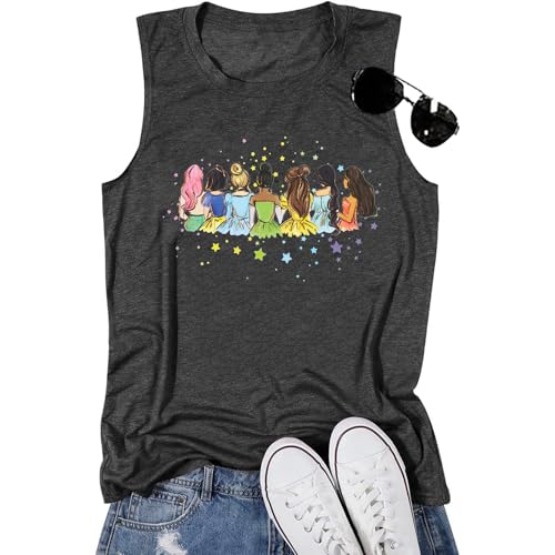 Magical Tank Tops Women: Magic Princess Shirt Cute Magic Kingdom Tshirt Family Vacation Trip Sleeveless Tanks Tops