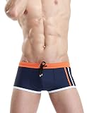SEOBEAN Herren Badehose Schwimmen Bademode Boxer Slip Trunk Badeshorts (S(28-30