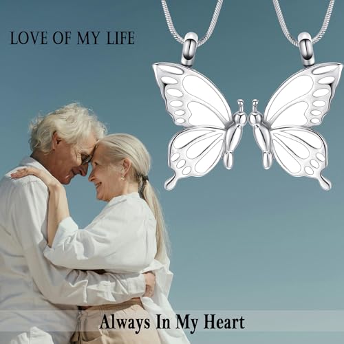 Hearbeingt Cremation Jewelry Butterfly Urn Necklace for Ashes for Women Men, Memorial Lockets Ash Jewelry, Keepsake Urn Pendants for Human Ashes Adult4