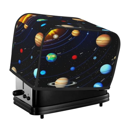 Toaster Cover 2 Slice, Colorful Solar System Toaster Dust Cover Washable Universe Planet Kitchen Small Appliance Cover And Fingerprint Protection