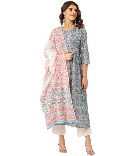 Cotton Printed Anarkali Kurta Suit Set 