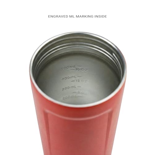 Image of MuscleBlaze ARC Insulated Steel Shaker with Storage, Forge Red, 600ml