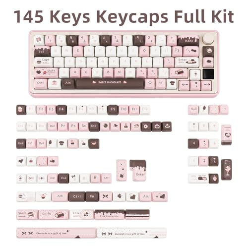 Image of PBT Keycaps Strawberry Chocolate Pink Cute Key Cap for Cherry MX