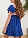 blibean Girls Summer Tie Back Dress Tween Kids Formal Boho Off Shoulder Formal Dresses Ruffle Beach Short Tulle Outfit Vestidos Niñas Size 8-9 Years Old Royal Blue