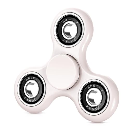 SCIONE Fidget Spinner Jouet Sensoriel pour Les Mains Soulagement de l'anxiété et du Stress Hand Spinner Cadeaux pour Enfants Sacs à Surprises pour Adultes (Blanc)