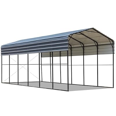 MELLCOM 14x30 FT RV Metal Carport, Heavy Duty Carport Canopy with Galvanized Metal Roof and Frame for RV, 2 Car, Boat and Tractors