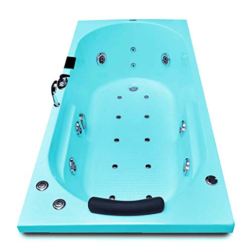 Image of MADONNA Divine 5.5 Feet Acrylic Bathtub with Whirlpool Massage, Bubble Bath, Back Massager and Filler System (Cyan Blue)