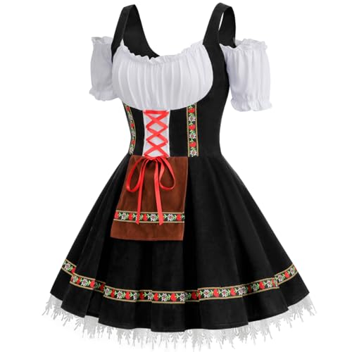 GRAJTCIN Womens Oktoberfest Costume, Velvet German Bavarian Dress for Halloween Carnival2