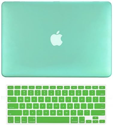 TOP CASE - 2 in 1 Signature Bundle Rubberized Hard Case and Keyboard Cover Compatible Old Generation MacBook Pro 13" with DVD Drive/CD-ROM Model: A1278 - Green