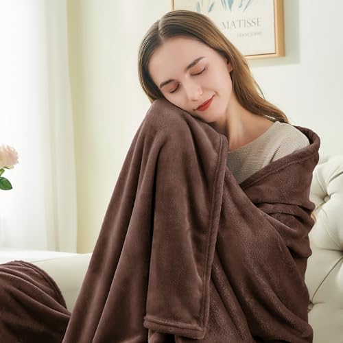 Image of BEDELITE Fleece Blanket King Size Blankets for Bed, Luxury Plush Cozy Fuzzy Blanket 108x90 inches, Super Soft Warm Lightweight Throw Blanket All Seasons Suitable, Brown