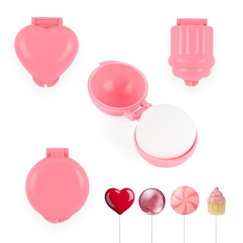 4 Ensemble de Moules à Cake Pops, Formes Imprimées en 3D Sphère Cœur Rond Moule à Cupcake Emporte-Pièce et Poussoir Cake Pops Réalisation Mini-Gâteaux...
