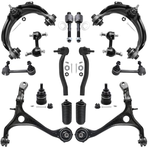Image of Detroit Axle - 16PC Front Upper Lower Control Arms, Lower Ball Joints, Sway Bars, Inner Outer Tie Rods w /Boot Replacement for 2003-2007 Honda Accord 2.4L Sedan Coupe - [2004-2008 Acura TSX]