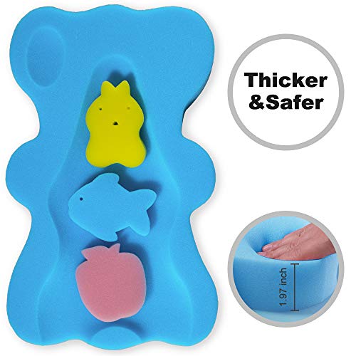 HALLO Soft Infant Bath Sponge Skid Proof Baby Bath Mat Newborn Odor Free