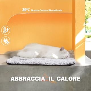 Mora Pets Tappetino riscaldante gatto Coperta autoriscaldante Cuscino per gatti e cani Tappeto riscaldante Senza elettricità e batterie Coperta termica Rimovibile e Lavabile 61 x 45 cm