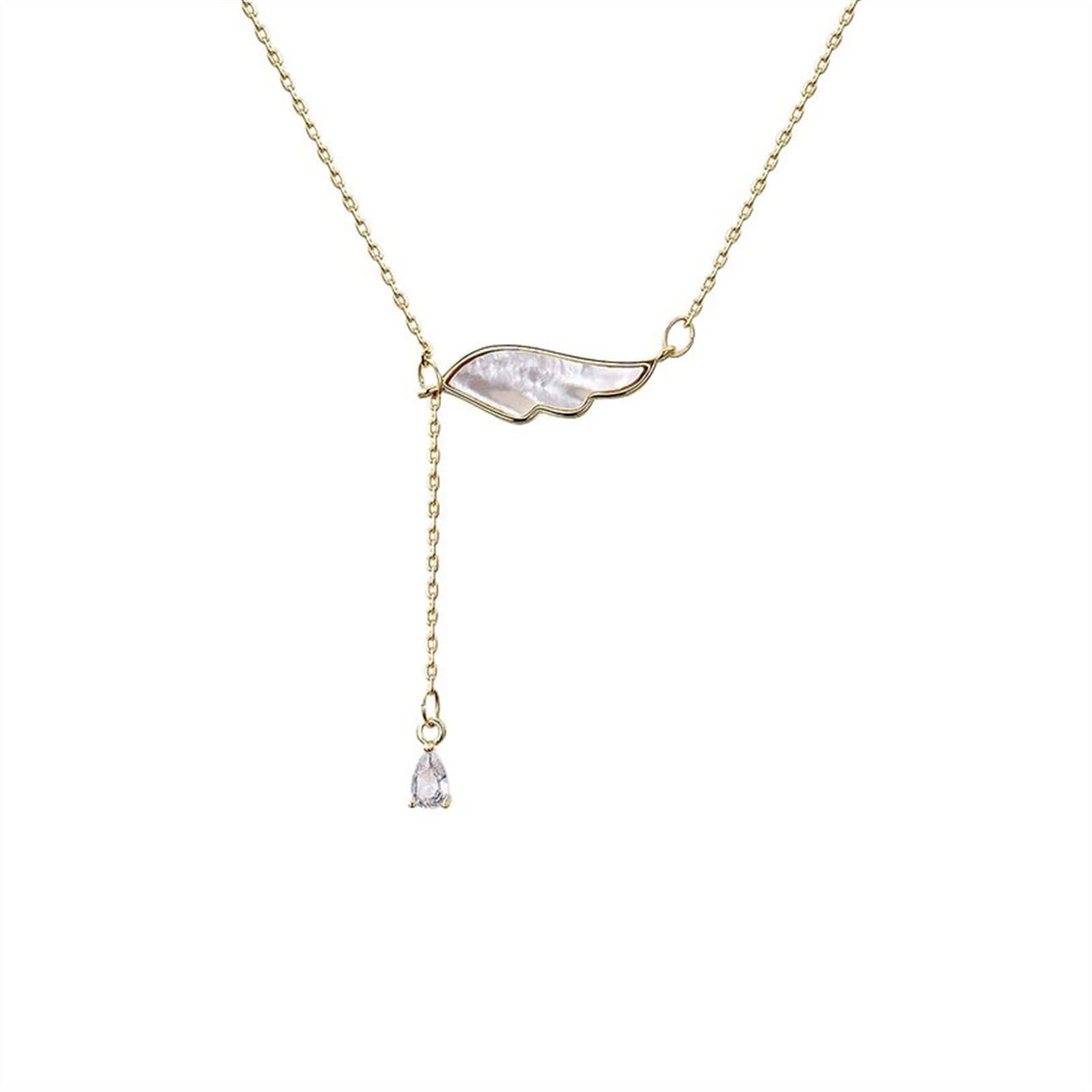 Collier en argent 925 chaîne anti-allergie avec pendentif aile fine