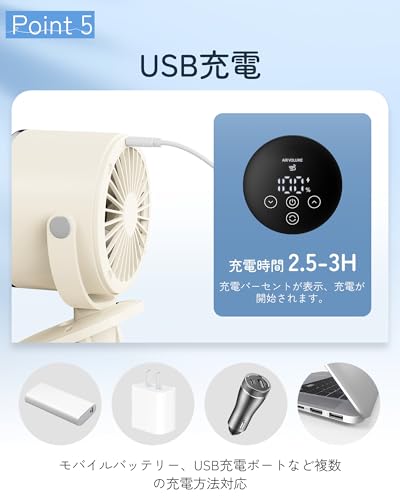 InvaXe クリップ扇風機 自動首振り の商品画像 5