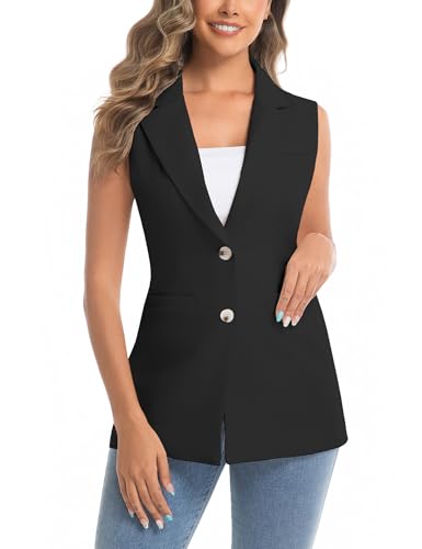 IDEALSANXUN Womens Vests Fashion Casual Sleeveless Blazer Dressy Vest Tops4