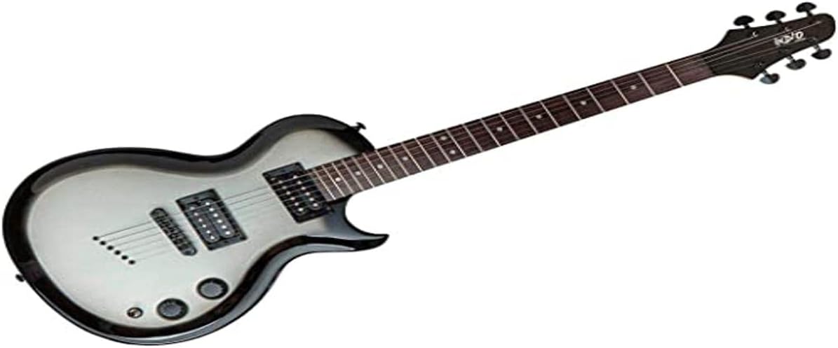 Monoprice Indio 66 Classic Electric Guitar - Silver Burst, With Gig Bag (610366)