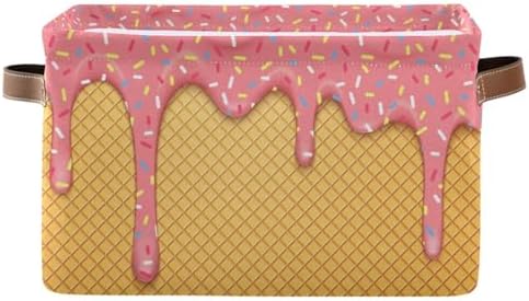 Ice Cream Rectangular Storage Basket Organizer Bin Shelf Baskets For Clothes Gifts For Home Office Dorm